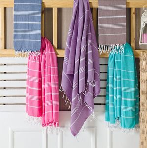 100% algodón orgánico verano Fouta hecho a mano a rayas personalizado turco Hammam Toalla de baño y Golf venta al por mayor India Toallas de playa - Product Image 2