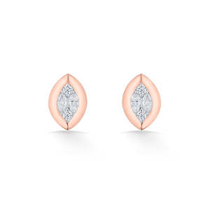 <b>Rose</b> <b>Gold</b> Pearl <b>Stud</b> <b>Earrings</b> for Women-Classic Religious Party Jewelry - Product Image 3