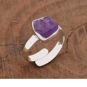 Anillo de amatista cruda Plata de Ley 925 Piedra púrpura natural Regalo para ella - Product Image 3