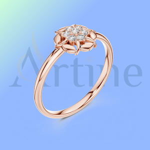 Bague ajustable en cristal 18K pour femme Bijoux tendance - Product Image 1