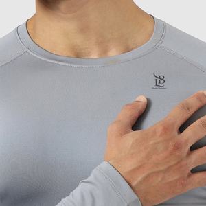 เสื้อออกกำลังกายผู้ชายแบบรัดกล้ามเนื้อสำหรับขายส่ง เสื้อผ้ากีฬาสำหรับวิ่ง เสื้อคอมเพรสชั่นสำหรับออกกำลังกายผู้ชาย แห้งเร็ว - Product Image 4