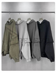 <b>Men</b> <b>Pullover</b> Heavyweight 100% Cotton Oversized Hoodie 2 Pcs Eco-Friendly Breathable Anti-Wrinkle ODM Manufacturer - Product Image 5