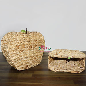 Porte-revues en forme de pomme en jacinthe d'eau fait main, style bohème côtier, conteneur fait main pour l'affichage de livres - Product Image 2