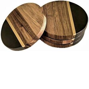 MS-posavasos decorativo de madera para cocina, juego de posavasos decorativo para mesa de té y café, 4 posavasos - Product Image 1