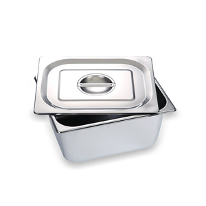 Asequible Juego de sartenes de acero inoxidable para hotel con tapa Buffet Almacenamiento de alimentos 1/6 6,5 cm Tamaño Tazón + Tapa Plato para servir Contenedor | BINLU - Product Image 1