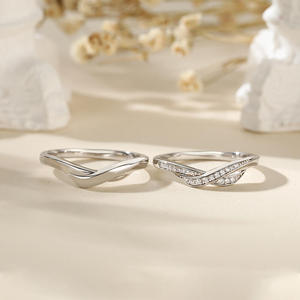 Jeulia gourney of Love แหวนคู่รักชุบโรเดียมเงินสเตอริงอัญมณีแหวนหมั้น - Product Image 5
