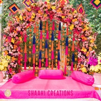 Guirlandes de pompons en laine style bohème vintage de 12 pouces pour décorations de plafond de mariage indien, décorations de fête Haldi Mehndi Sangeet