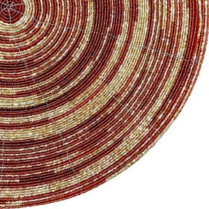 Meilleure vaisselle décorative en or rouge de qualité supérieure napperon de style glamour avec perles de verre pour les fêtes et autres fonctions - Product Image 3