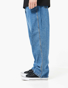 กางเกงยีนส์ขาบานสำหรับผู้ชายผ้าฝ้ายนุ่มทนทานสไตล์วินเทจกางเกงผ้าฝ้าย100% ย้อมสี - Product Image 3