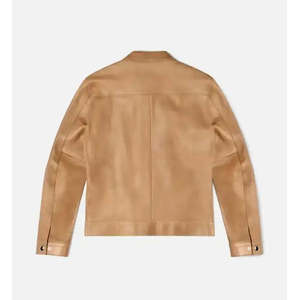 Veste en cuir de vache véritable pour homme - Style Cafe Racer réversible avec fermeture à glissière - Product Image 6