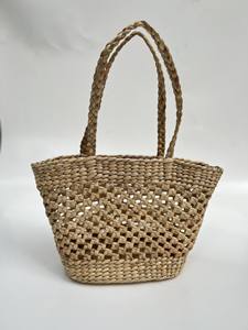 2025 Timeless Collection Eco Friendly Handcrafted Natural Water Hyacinth Women's <b>Handbags</b> Elegant Handles Open Closure Two - Product Image 3