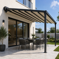 Auvent rétractable en PVC imperméable pour balcon, jardin, terrasse et bord de piscine - Utilisation hôtelière, télécommande