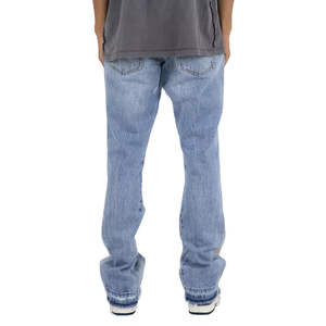 Pantalones Vaqueros Rectos de Corte Holgado para Hombre, de Alta Calidad, Transpirables, Lavados, de Mezclilla Sólida, Servicio OEM, Logotipo Personalizado - Product Image 3