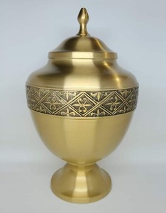 Pinceladas de oro y crema para adultos o recuerdo urna cenizas cremación urna ponderada funerario conmemorativo - Product Image 6