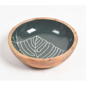 Bol à salade Meena rond de qualité supérieure et bol de nourriture en bois vaisselle de la plus haute qualité bol de service de fruits d'Inde - Product Image 1