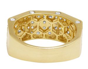 แหวนผู้ชาย10K สีทองสุดเท่พร้อมเพชรสำหรับใส่ในห้องปฏิบัติการเครื่องประดับแนวฮิปฮอปสมัยใหม่สำหรับใส่แฟชั่นและงานปาร์ตี้ - Product Image 5