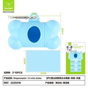 Dispenser per Sacchetti per Escrementi di Cane con 3 Rotoli, Soluzione Pratica per lo Smaltimento dei Rifiuti degli Animali Domestici - Product Image 1