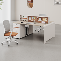 Poste de travail modulaire moderne avec panneau d'intimité, poste de travail pour 2 à 6 personnes avec armoire latérale pour le personnel de bureau