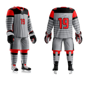 Camiseta de hockey sobre hielo de poliéster 100% en tamaño adulto ropa de entrenamiento Jersey Color sólido equipo deportivo Jersey de hockey sobre hielo - Product Image 5