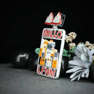 Pendentif fantaisie en moissanite taille brillant rond, en argent sterling 925, avec émail, par Phoenix Enterprise, bijoux hip-hop - Product Image 4