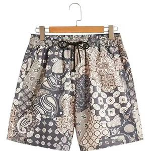 Material Service Factory Luxury Men Custom Vintage Style Floral Printing Men's Shorts con bolsillos New Streetwear Men Short - Product Image 1