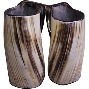 Buffalo Horn Beer Mug Viking <b>Drinking</b> Horn Tankard Mug/<b>Cup</b> Carved Look Simple and Handmade Use Free Sample - Product Image 2