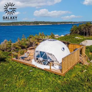 เต็นท์โดมทรงกลมสำหรับใช้งานกลางแจ้ง พร้อมห้องน้ำ สำหรับฤดูหนาว เต็นท์แกลมปิ้งแบบจีโอเดสิกครบชุด ขายเต็นท์โดมแบบจีนรักษ์โลก - Product Image 1