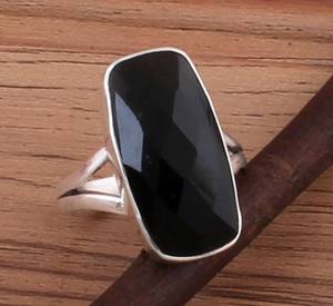 Bague en argent sterling 925 avec bague en pierres précieuses en onyx noir naturel faite à la main Vintage Boho bijoux pour femmes idée cadeau - Product Image 2