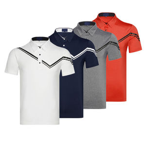 Camisetas de algodón 100% para hombre, a rayas camiseta blanca, ropa para hombre, camiseta elástica, camiseta Polo de Golf, camisetas Polo con logotipo personalizado transpirable - Product Image 2