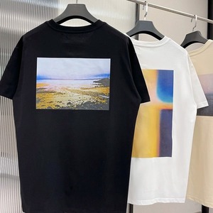 Classique hommes essentiels été mode Hip Hop lâche unisexe 100% coton tricoté respirant séchage rapide T-Shirt à manches courtes - Product Image 2