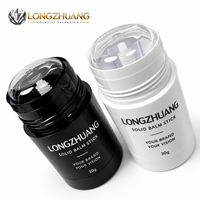 Contenant vide portable pour déodorant en stick 30g, double couvercle, remplissage par le bas, mécanisme rotatif, emballage cosmétique en plastique noir et blanc