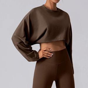 Women Long Sleeve Crop <b>Top</b> Casual Outfits Casual O Neck Sports t Shirts <b>Tops</b> Womens Clothing - Product Image 3