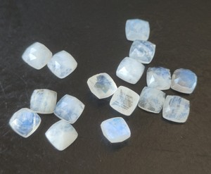 Piedra lunar arcoíris Natural al por mayor, 4mm-30mm, cojín, Rosa cortada, espalda plana, piedras preciosas sueltas para la fabricación de joyas - Product Image 2