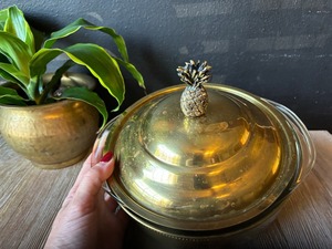 Elegant Gold Metal Casserole with Pineapple Lid Perfect <b>for</b> Party Serving Wedding Events and Festive Occasions Use From India - Product Image 5