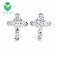 Boucles d'oreilles clous en or blanc massif 18 carats certifiées IGI, avec diamants de laboratoire taille brillant délicats, pour hommes et femmes