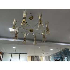 Lustre Sputnik en laiton Skyla avec 8 bras et 16 lumières - Product Image 5