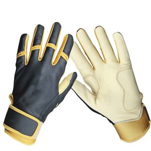 Los mejores guantes de bateo de cuero Cabretta de piel de oveja de poliéster 100% profesionales adultos logotipo personalizado diseño de puño corto personalizado - Product Image 3