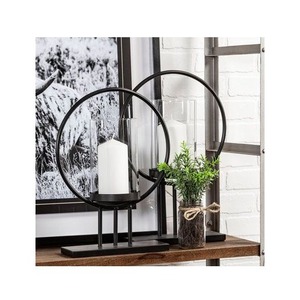 Unique iron candle holder for <b>tea</b> <b>lights</b> with intricate geometric patterns & precisely carved metal details for aesthetic appeal - Product Image 2