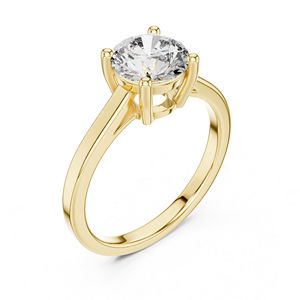 Bague en or rose 14 carats avec diamant rond de laboratoire pour femmes |   Anneau de tenue de bureau |   Nouveau diamant cultivé - Product Image 4