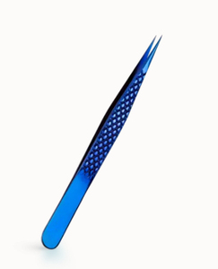 Pince à épiler incurvée Extension de cils Or Diamant Isolation précise Volume Pince à épiler Extensions de cils couleur plasma bleu - Product Image 3