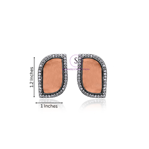 Nouveauté 2024 boucles d'oreilles chandelier de style indien avec clous en argent oxydé boucles d'oreilles en pierres précieuses pour femmes et filles - Product Image 3