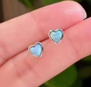 Bague réglable en argent sterling faite à la main, avec pierres précieuses Larimar, monture de 5mm de forme ronde pour ensemble de bijoux de mode et femmes - Product Image 2