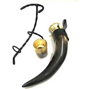 ฮอร์นสำหรับดื่มไวกิ้งคุณภาพสูงพร้อมขาตั้งอาหารปลอดภัยสำหรับบ้านและสำนักงาน - Product Image 3