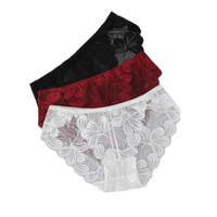 Braguitas de Bikini Sexys de Tela de Nailon de Punto con Diseño de Orificios Transpirables, Ropa Interior de Talle Bajo con Estampado y Remaches para Mujer