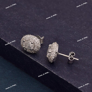 925 <b>Sterling</b> <b>Silver</b> <b>Stud</b> Earrings Oval Cut Prong Setting With Moissanite Diamond For Luxury Earrings Men Women Gift - Product Image 4