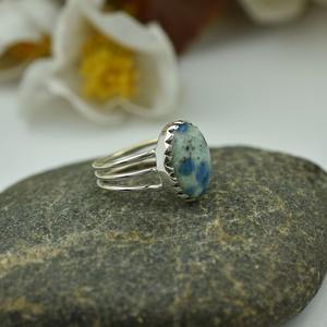 925 Sterling Silver Handmade Gemstone K2 Jasper Spinner Promise Ring 925 Timbre Anneau De Mariage Cadeau bijoux Meilleure Qualité Bijoux - Product Image 3