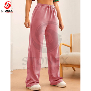 Pantalones jogger acampanados anchos personalizados para mujer, estilo streetwear superventas con frente plano y efecto lavado para invierno - Product Image 6
