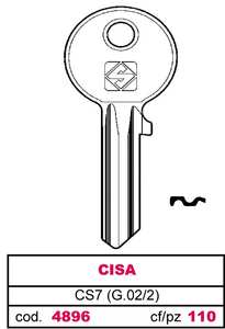 กุญแจ Asc Cs7 (g.Vac 2) Cisa - Product Image 1
