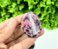 Meilleure vente pierres de quartz d'agate naturelle polie Rhodonite pierre de massage du pouce pierres de guérison en cristal de haute qualité