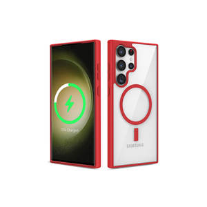 Coque en silicone compatible MagSafe pour Samsung Galaxy S23 Ultra, protection pour téléphone portable avec recharge sans fil, inspirée - Product Image 1